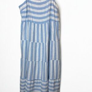Casa Cabana Blue and White Linen Dress
